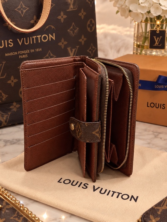 Louis Vuitton Handbags - Louis Vuitton Brown Monogram Zip Around Card & Coin Wallet